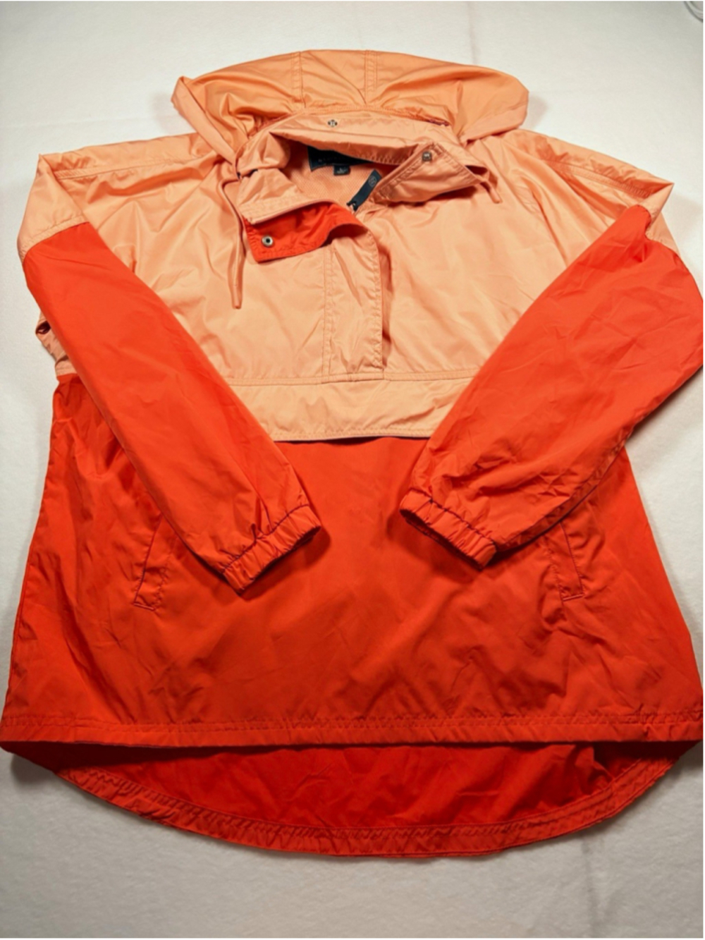 Lauren James LG Colorblock Hooded Zip Anorak Jacket Women’s L Orange Pink